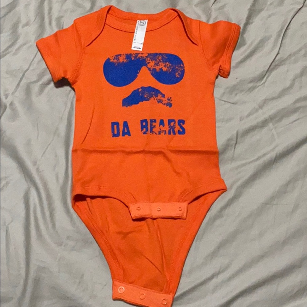Chicago Bears Ditka Orange Onesie Blue Print 6mo